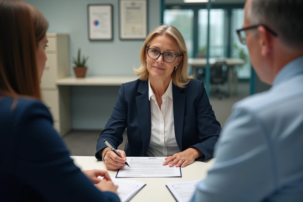 Conseillère fiscale expliquant à un client les démarches pour corriger une case 7DB grisée sur sa déclaration d'impôts