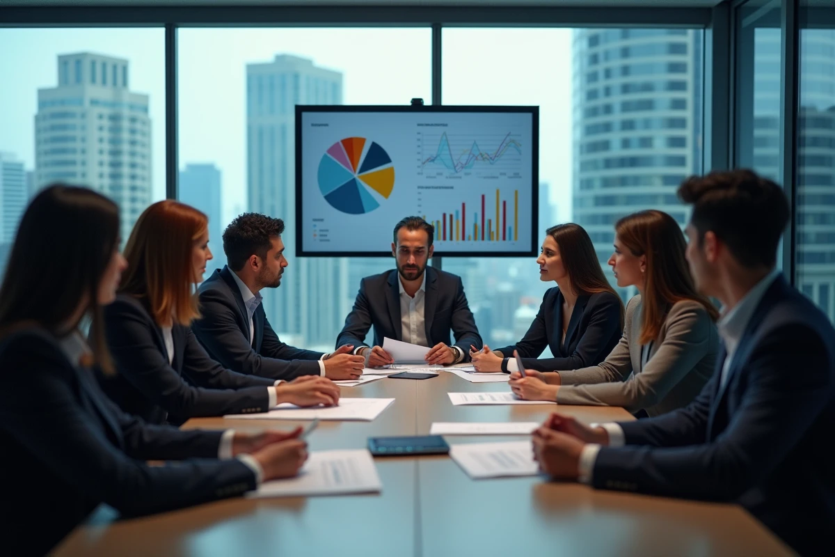 Groupe de jeunes professionnels en réunion de travail